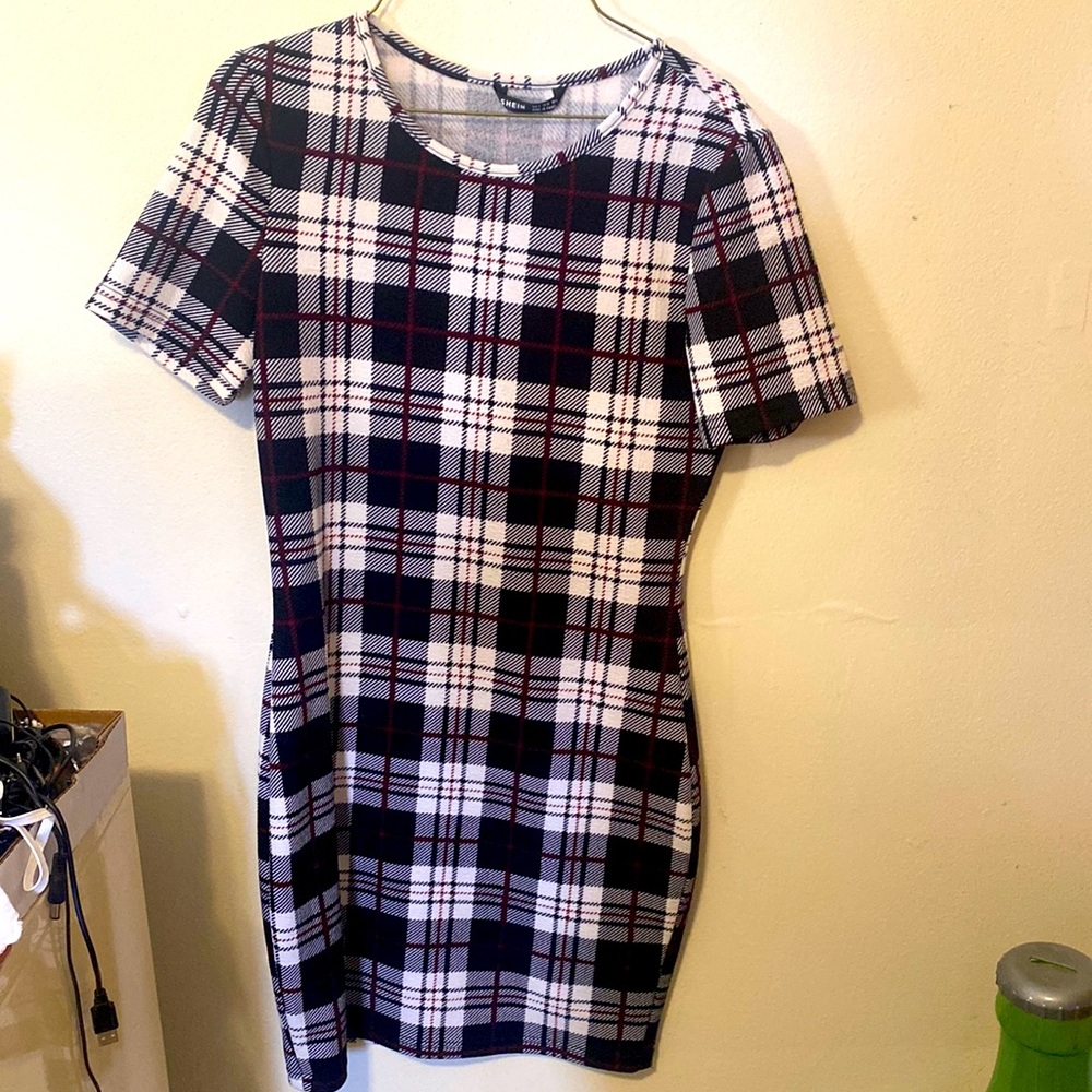Plaid mini/body dress